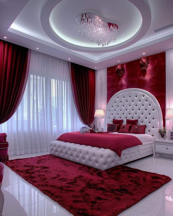 A red bedroom will encourage you to be bold.